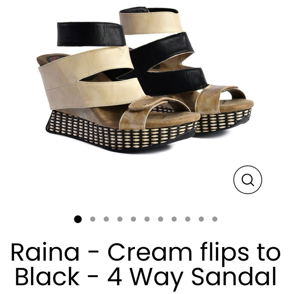 Modzori Raina - Cream flips to Black - 4 Way Sandal